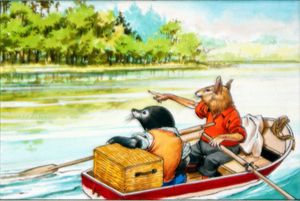 Mole and Rat See Someone on the Riverbank art by Nadir Quinto