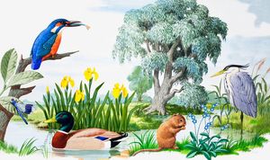 By The Stream art by John Rignall