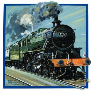 Full Steam on the Rails art by John S Smith