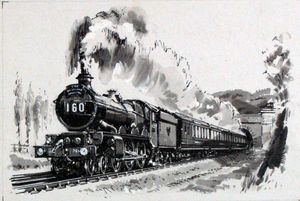 Great Western Steam Locomotive art by John S Smith