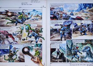 Janno Fights for his Life from 'Civil War in Daveli' (TWO pages) art by Gerry Wood