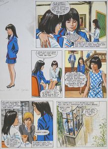Enid Blyton's The Naughtiest Girl in the School: The Soaking (THREE pages) art by Tony Higham