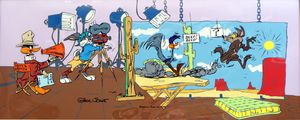 Birth of a Notion (Bugs Bunny, Daffy Duck, Wile E Coyote and Road Runner) art by Chuck Jones