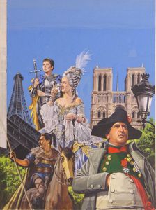 The Story of Paris - Look and Learn cover Painting art by Roger Payne