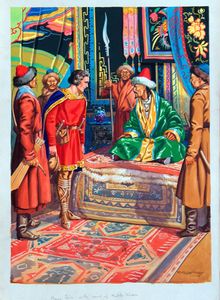 Marco Polo at the Court of Kubla Khan art by F Stocks May