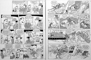 Inspector Gadget Meets Hercule Peanut (TWO pages) art by Bill Titcombe