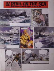 Peril of the Flying Enterprise (TWO pages) art by Andrew Howat and Bob Robins and Gordon Davidson