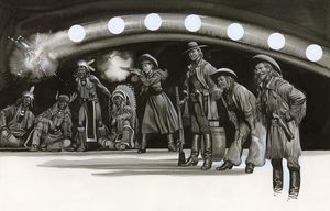 Annie Oakley Shooting art by Ron Embleton