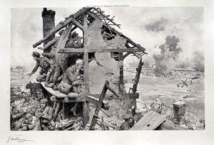 In a British Advanced Observation Post (Artist's Proof) art by Fortunino Matania