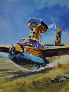 Future Flight on Air Cushions art by Gerry Wood