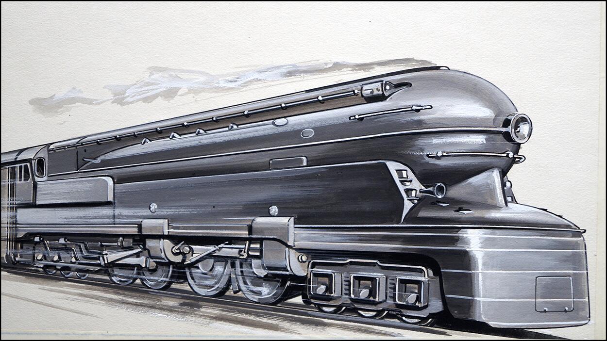 American Streamline Locomotive art by John J Arnold