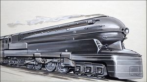 American Streamline Locomotive art by John J Arnold