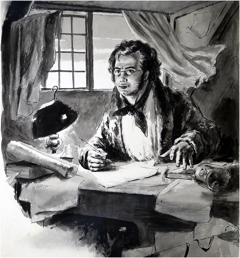 Franz Schubert art by Neville Dear