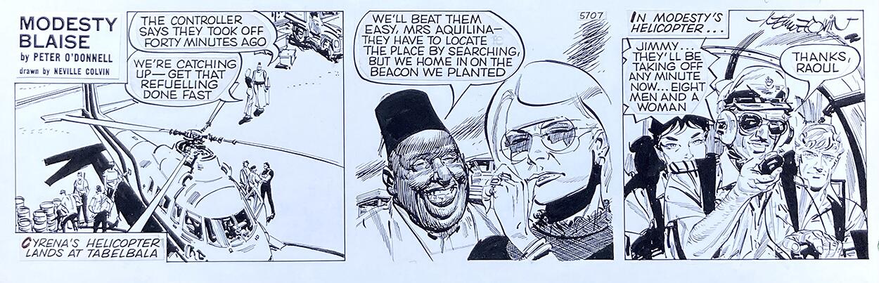 Modesty Blaise Daily Strip 5707 art by Neville Colvin