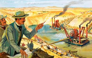 The Suez Canal art by T S La Fontaine
