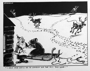 Santa's Motorway Madness art by Stanley Arthur Franklin