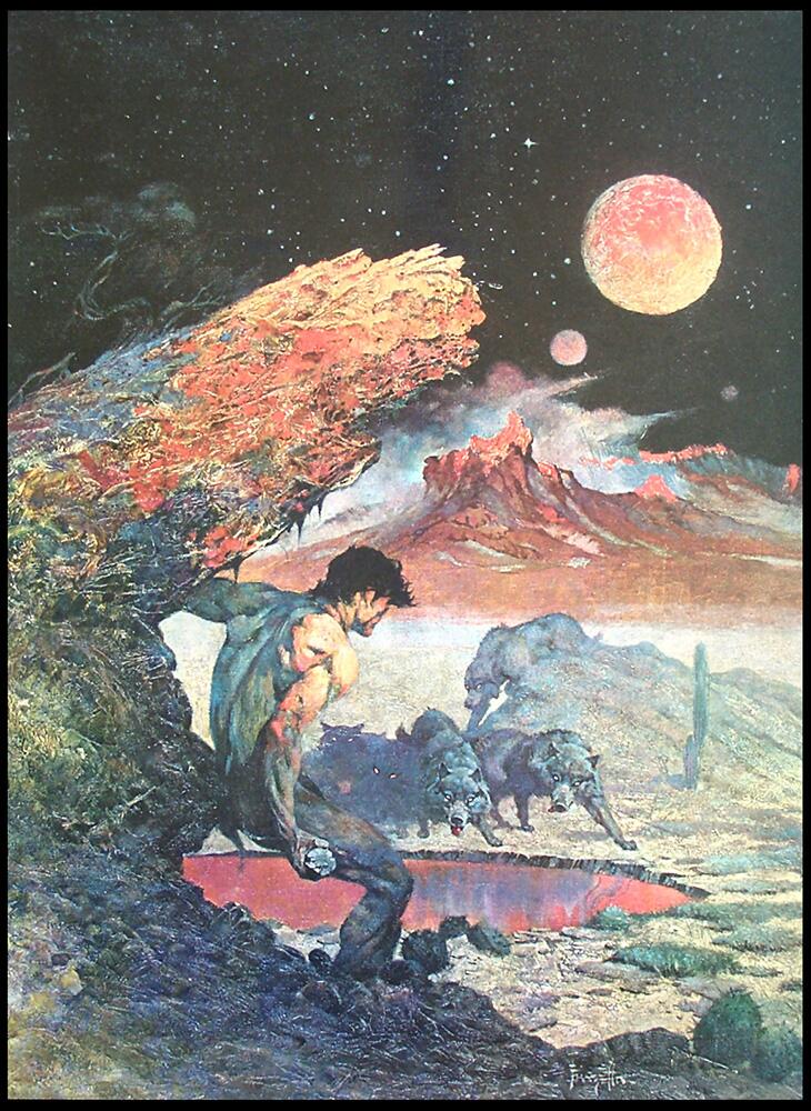 Wolfmoon art by Frank Frazetta