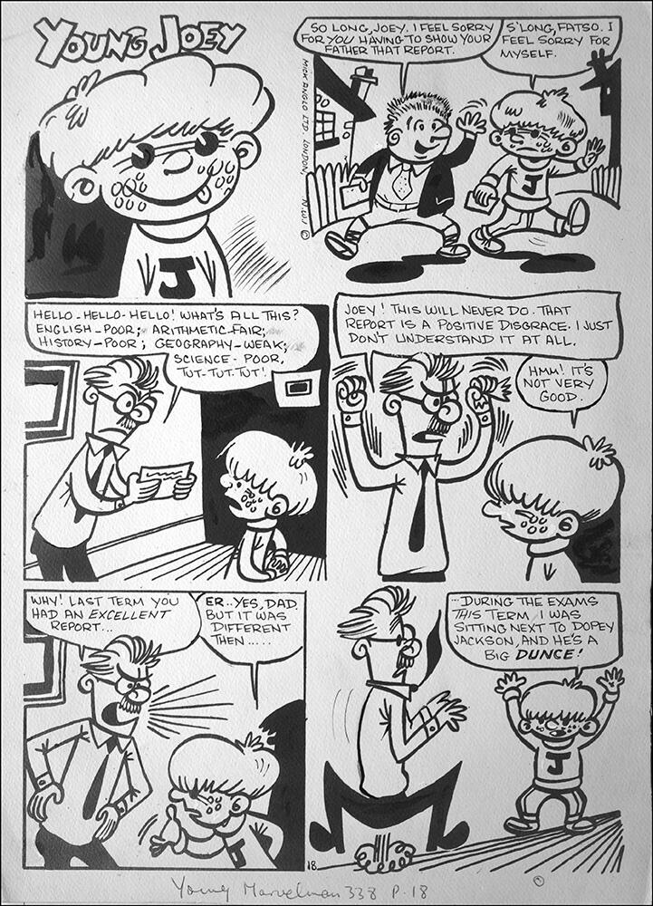 Young Joey - School Report art by Denis Gifford