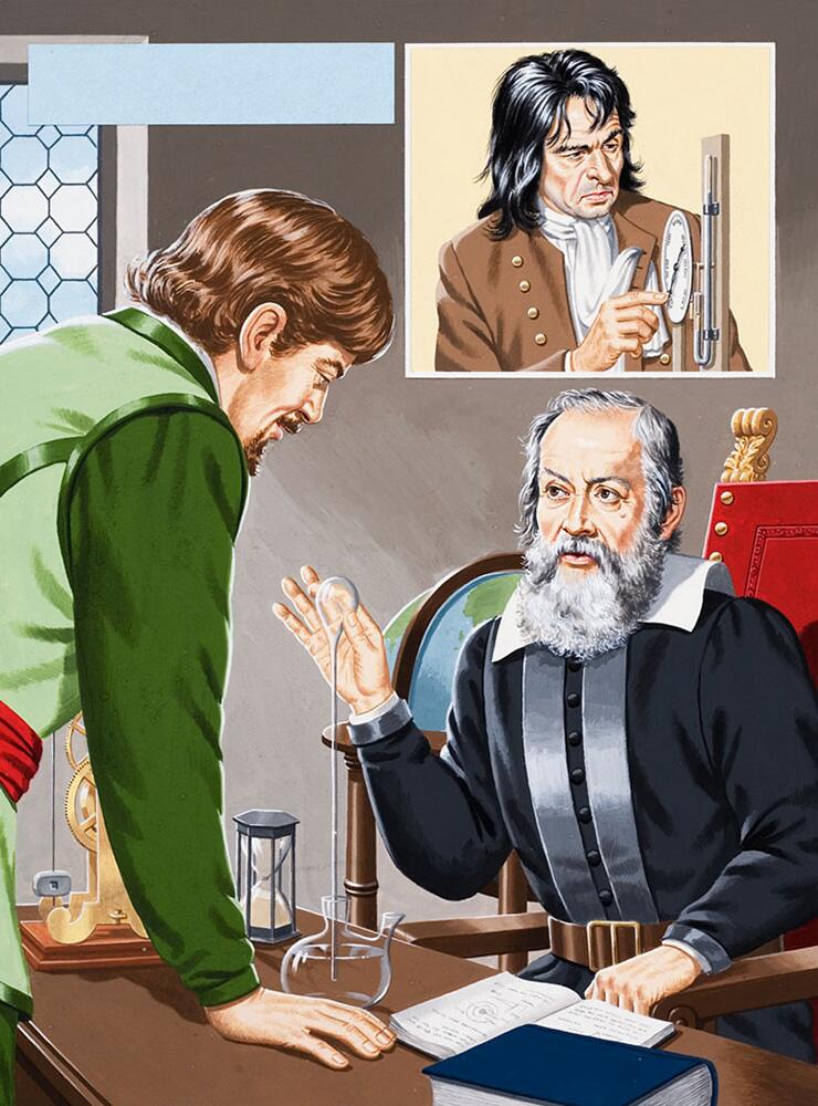 Galileo and Hooke art by John Keay