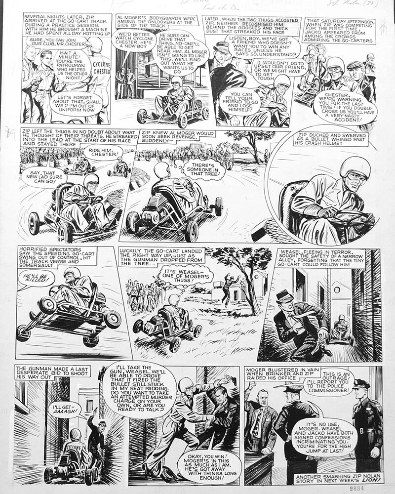 Zip Nolan - Go-Carting art by Fred Holmes