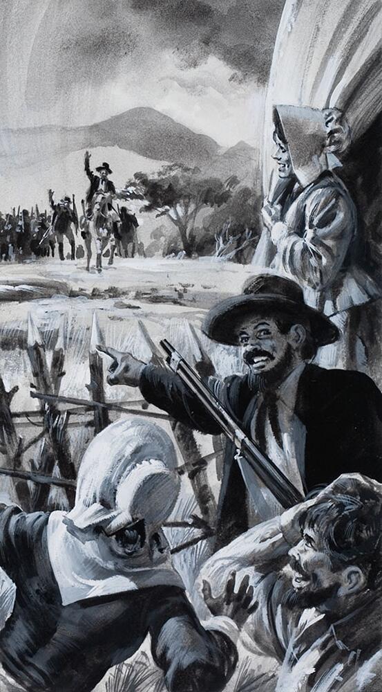 South Africa The Great Trek -The Boers at the Orange River art by Andrew Howat