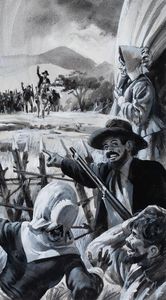 South Africa The Great Trek -The Boers at the Orange River art by Andrew Howat
