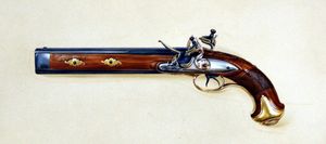 Flintlock Pistol, 1790 art by E Hyde