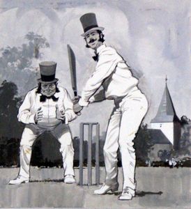 Victorian Cricket art by Barrie Linklater