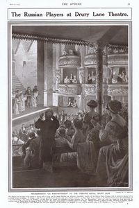 The Russian Players perform Mussorgsky at Drury Lane Theatre (original page The Sphere) art by Fortu