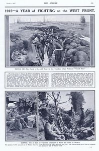 Cold Conditions in the Trenches (original page from The Sphere 1916) art by Fortunino Matania