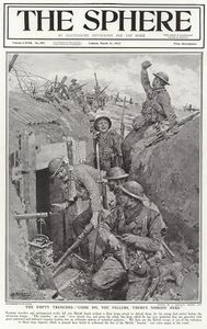 The Empty Trenches (original cover page from The Sphere 1917) art by Fortunino Matania