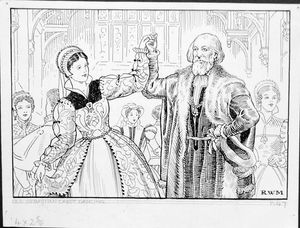 Sebastian Cabot Dancing art by Robert Wilson Matthews