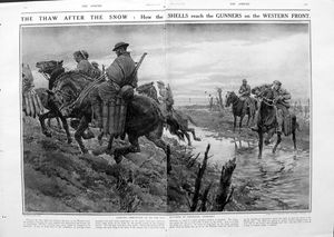 The Thaw After The Snow (original page from The Sphere 1917) art by Fortunino Matania