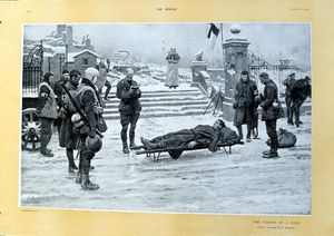 The Passing Of A Hero (original page from The Sphere 1918) art by Fortunino Matania