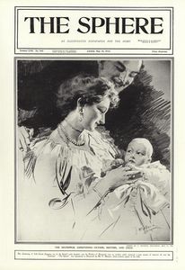 The New Duchess of Brunswick (original cover page from The Sphere 1914) art by Fortunino Matania