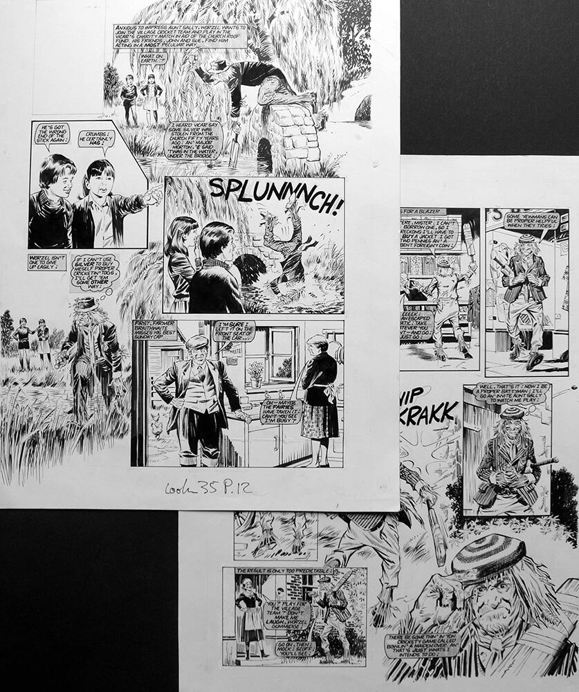Worzel Gummidge - Proper Cricketin' Togs (TWO pages) art by Barrie Mitchell
