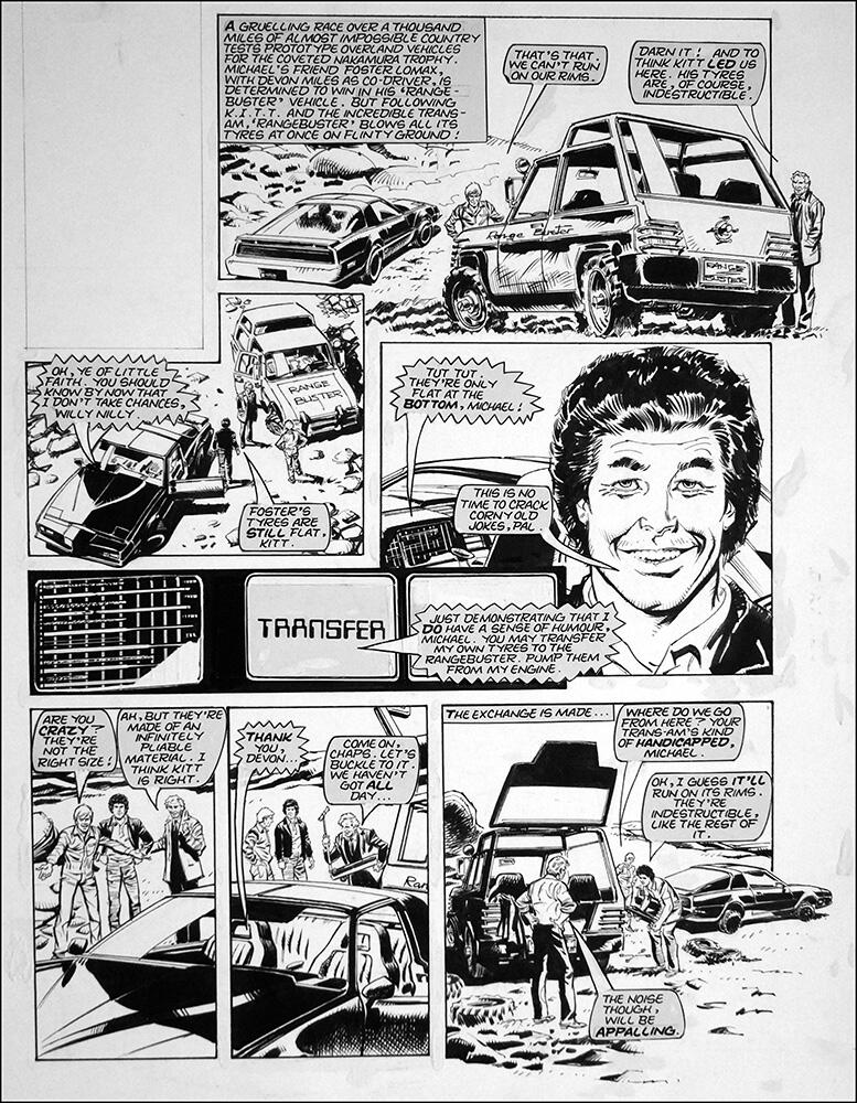 Knight Rider - Transfer art by Barrie Mitchell