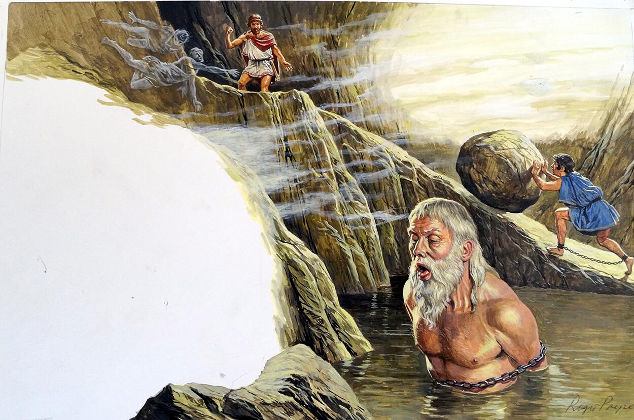 Myths and Legends: Sisyphus art by Roger Payne