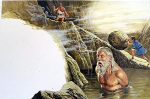 Myths and Legends: Sisyphus art by Roger Payne