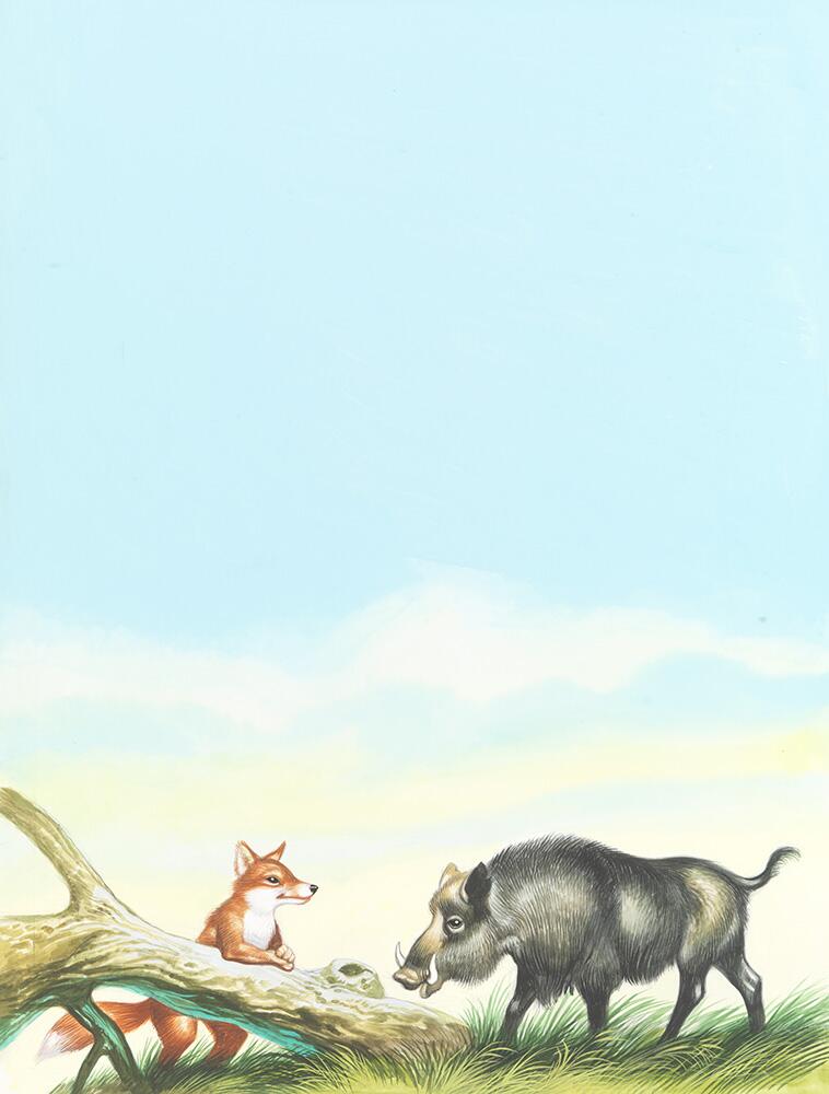 The Wild Boar and the Fox art by Ron Embleton