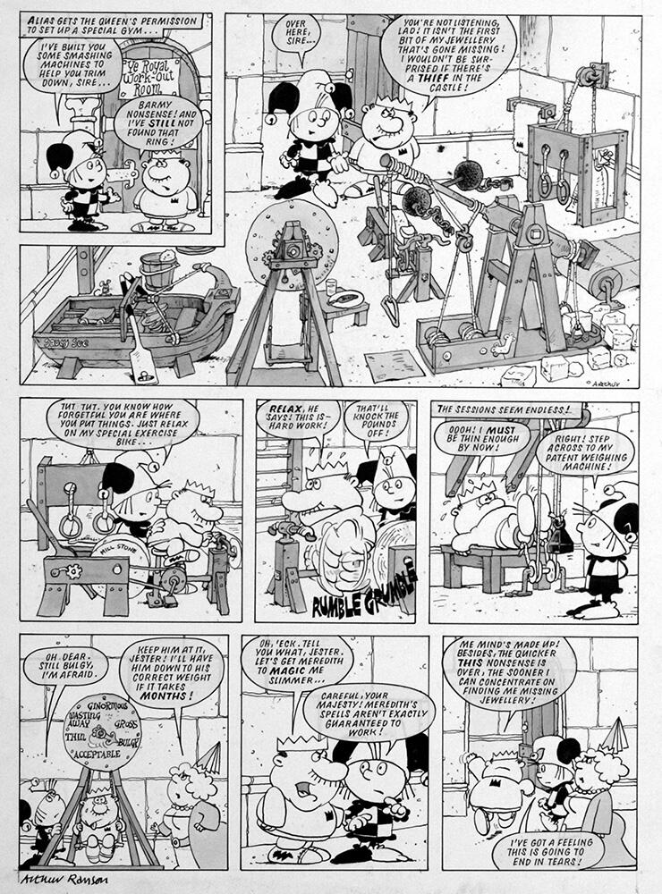Alias the Jester: Fitness First art by Arthur Ranson