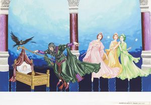 Sleeping Beauty in Her Baby Cot art by Ron Embleton