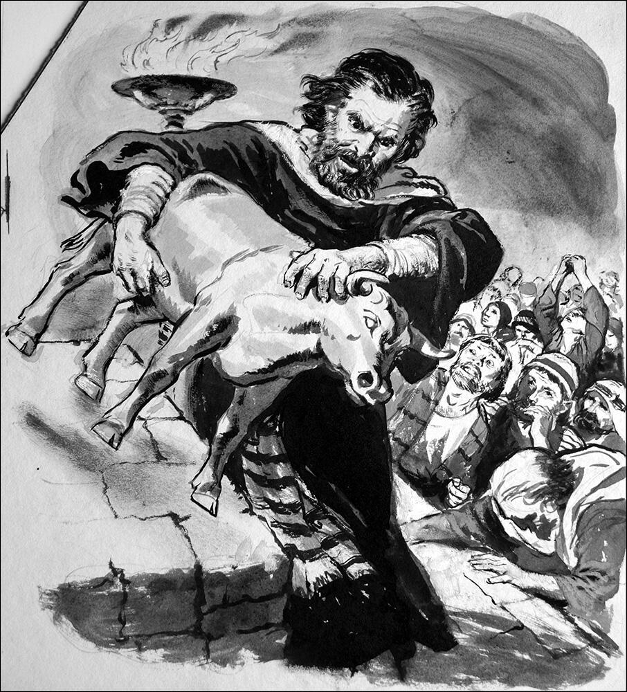 Moses and the Golden Calf art by Clive Uptton