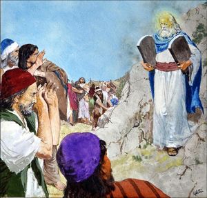 Moses and The Law art by Clive Uptton