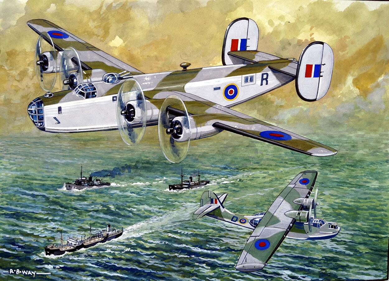 Aeroplanes - Liberator and Catalina art by Robert Barnard Way