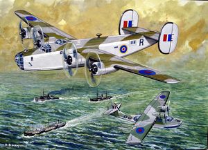Aeroplanes - Liberator and Catalina art by Robert Barnard Way