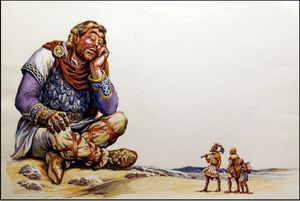 Thor and Loki Visit the Giant Skymir art by Geoff Campion