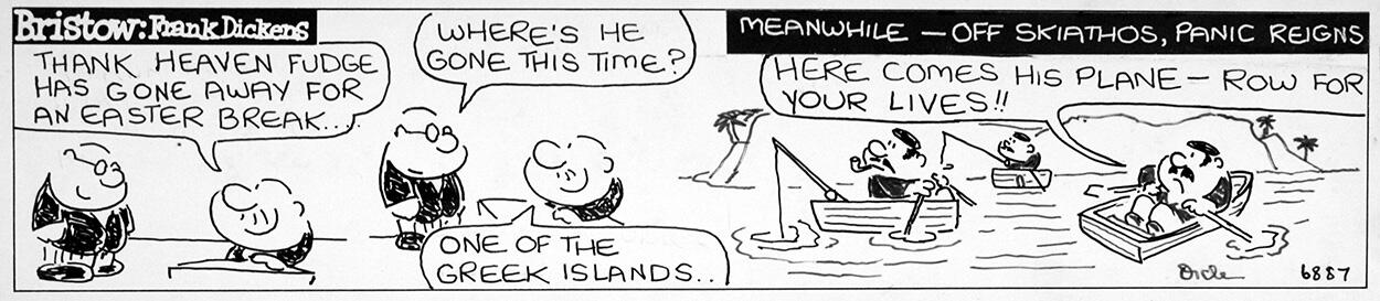 Bristow daily strip 6887: Row for Your Lives art by Frank Dickens
