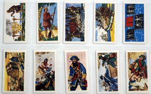 Full Set of 25 Cigarette Cards: Corsaires et Boucaniers (Pirates and Buccaneers) (1961) by Various