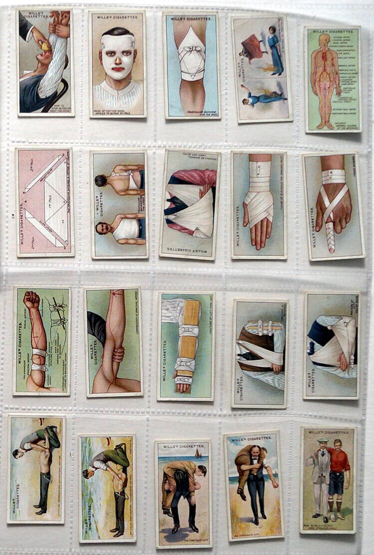 Complete Set of 50 'First Aid' Wills Cigarette Cards (1915)